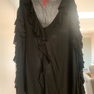 Love Scarlett black ruffle cold shoulder top small